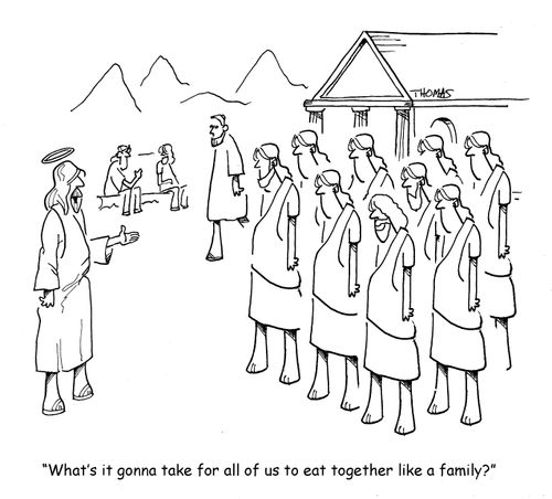 "What's it gonna take for all of us to eat together like a family?"