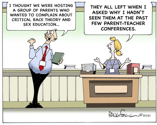 "I thought we were hosting a group of parents who wanted to complain about critical race theory and sex education. . ."