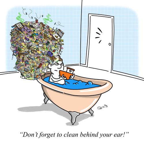 "Don't forget to clean behind your ear!"