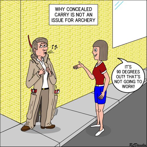 Why concealed carry is not an issue for archery.