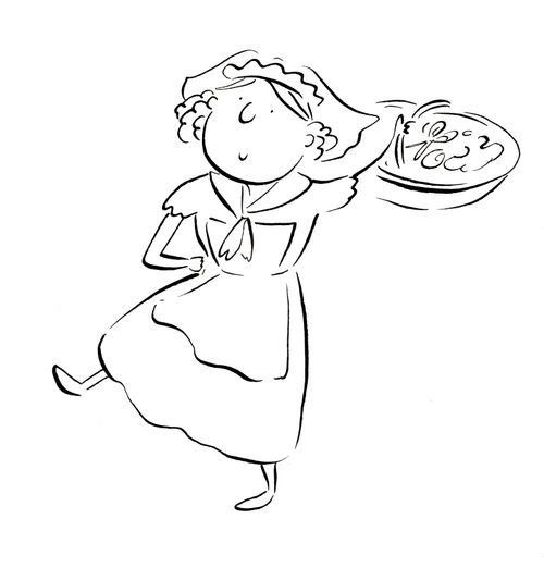 Maid with her sewing basket