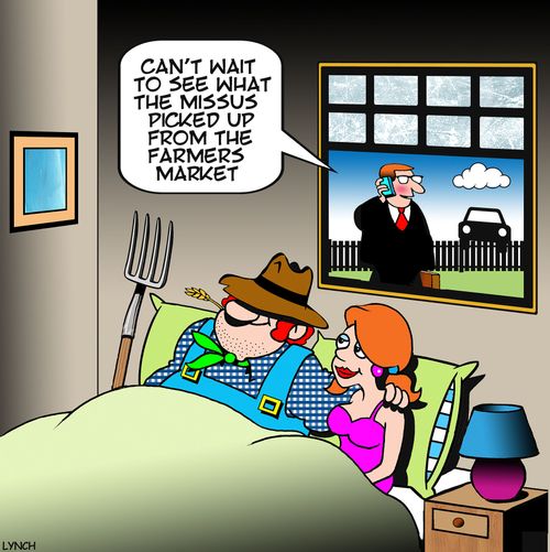 "Can't wait to see what the missus picked up from the farmers market."