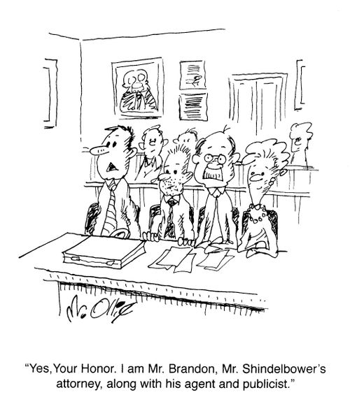 "Yes, Your Honor. I am Mr. Brandon, Mr. Shindelbower's attorney, along with his agent and publicist."