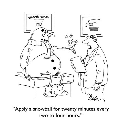 "Apply a snowball for twenty minutes every two to four hours."