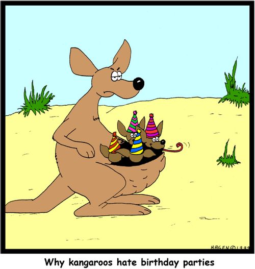 Why kangaroos hate birthday parties.