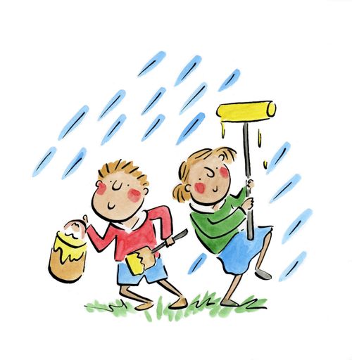 Decorating in the rain