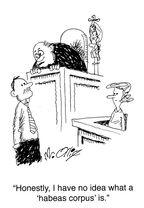 "Honestly, I have no idea what a 'habeas corpus' is."
