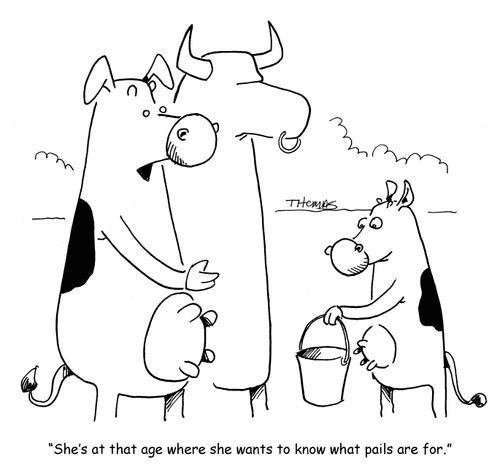 "She's at that age where she wants to know what pails are for."