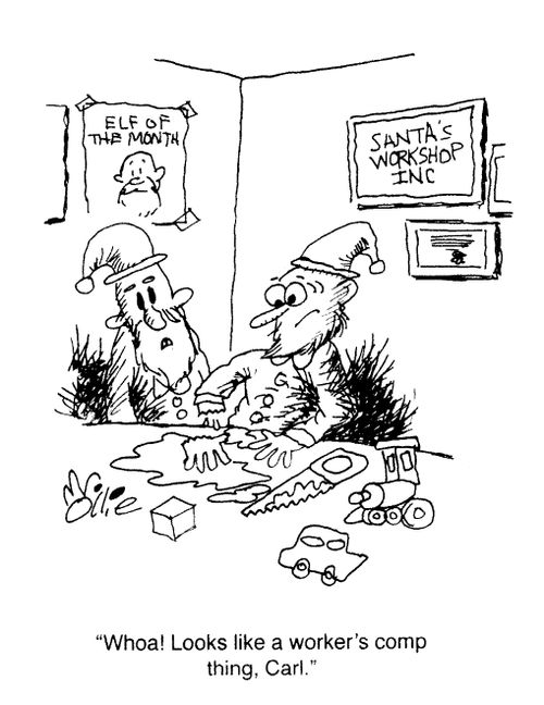 "Whoa! Looks like a worker's comp thing, Carl."