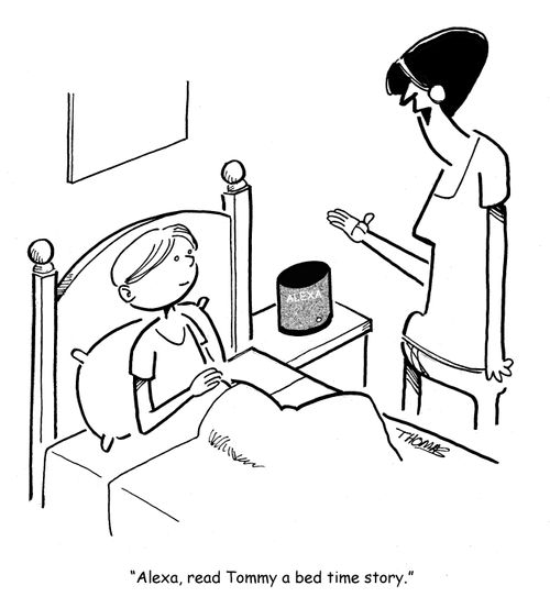 "Alexa, read Tommy a bed time story."