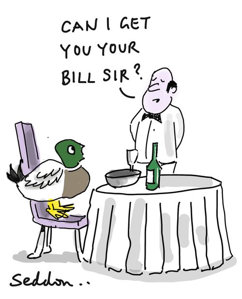 "Can I get you your bill sir?"