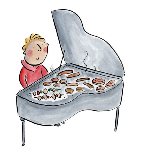 A grand piano bbq