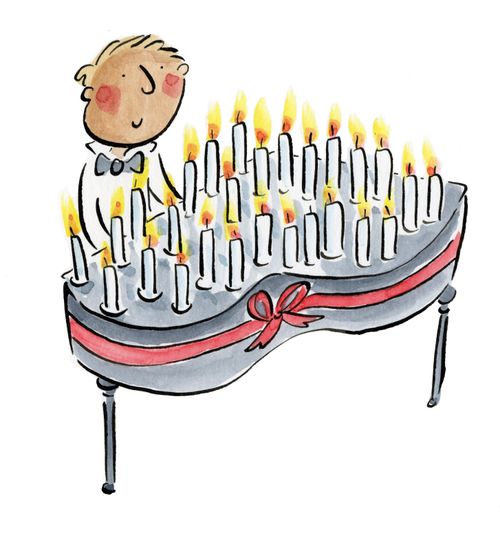 Candles on a piano