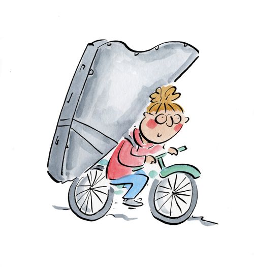 Cycling with a harp case