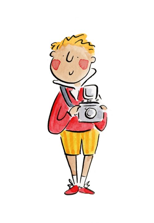 A boy with a camera