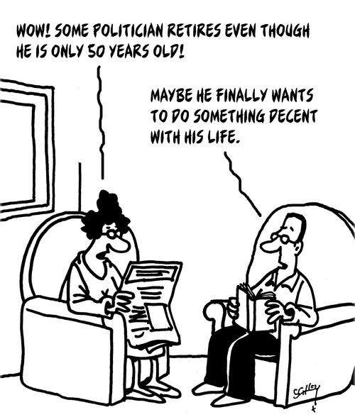 "Wow! Some politician retires even though he is only 50 years old!"
