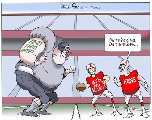 University of Nebraska sold out for 375 games in a row but now is in danger of ending that due to poor performance.