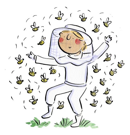 A beekeeper with their bees