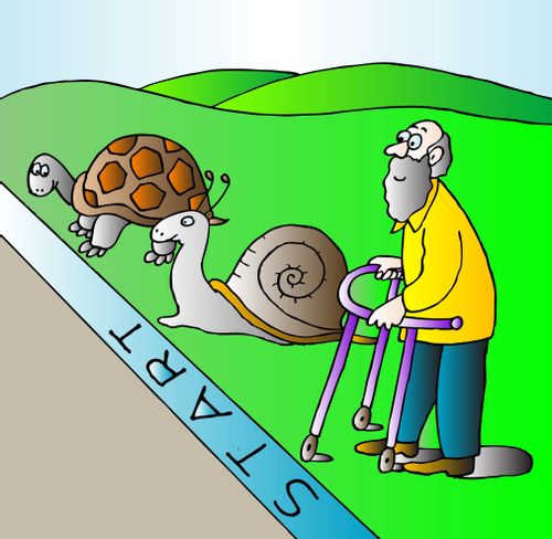 Pension in race with tortoise and snail.
