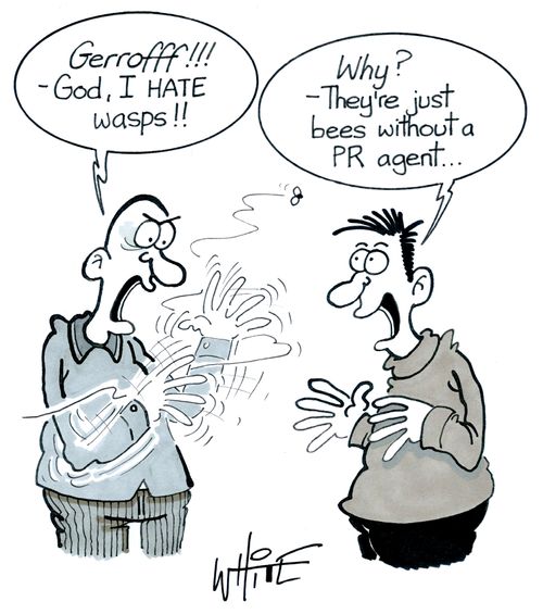 "Why? - They're just bees without a PR agent. . ."