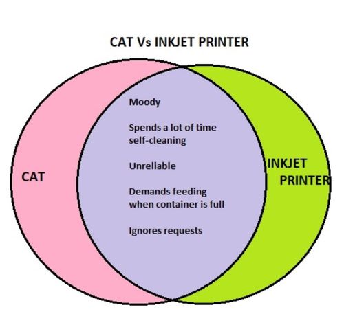 Cat Vs Inkjet Printer Venn Diagram