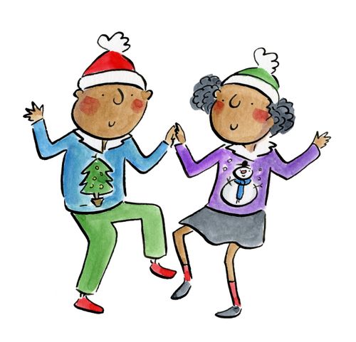 Dancing in Christmas jumpers
