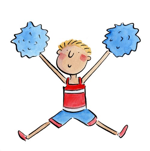A star jumping cheerleader