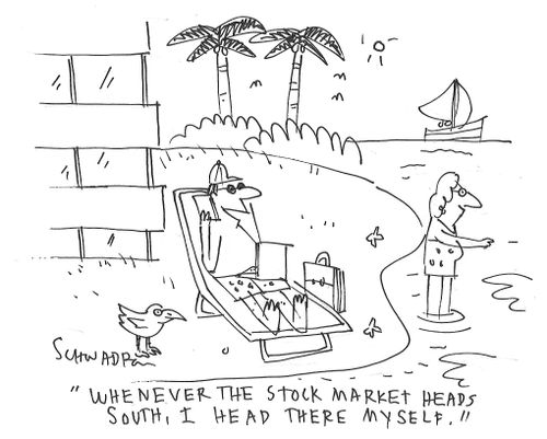 "Whenever the stock market heads south, I heard there myself."