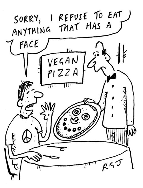 "Sorry, I refuse to eat anything that has a face."