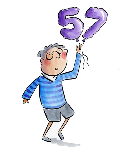57th Birthday balloons