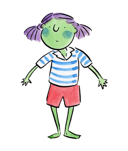 A green woman
