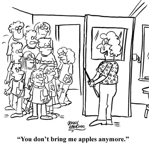 "You don't bring me apples anymore."