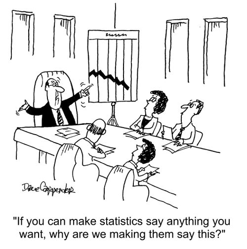 "If you can make statistics say anything you want, why are we making them say this?" 