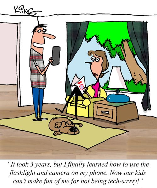 "It took 3 years, but I finally learned how to use the flashlight and camera on my phone. Now our kids can't make fun of me for not being tech-savvy!"