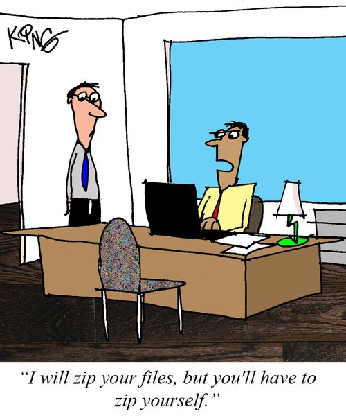 "I will zip your files, but you'll have to zip yourself."