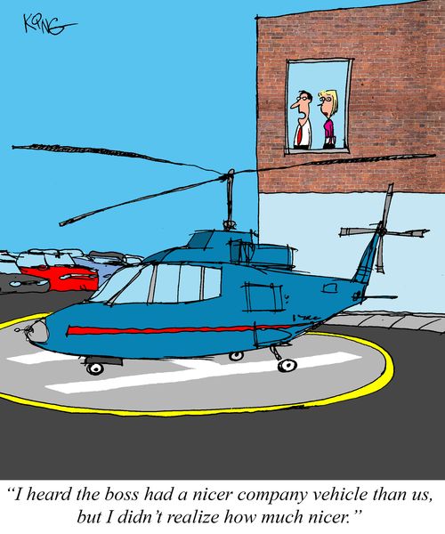 "I heard the boss had a nicer company vehicle than us, but I didn't realize how much nicer."