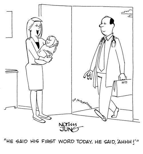 "He said his first word today. He said, 'Ahhh!'"