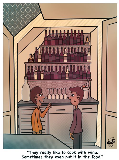 "They really like to cook with wine. Sometimes they even put it in the food."