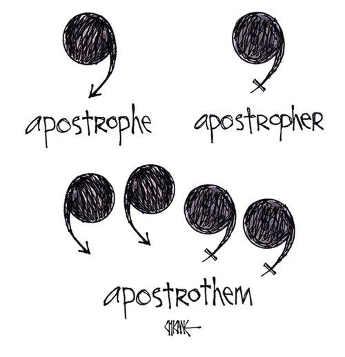 Apostrophe, Aopstropher, Apostrothem.