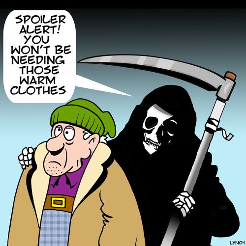 "Spoiler alert! You won't be needing those warm clothes."