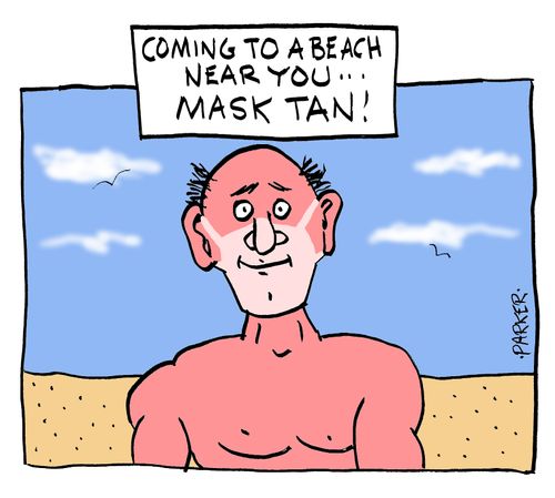 Coming to a beach near you. . . mask tan!