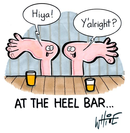 At the heel bar