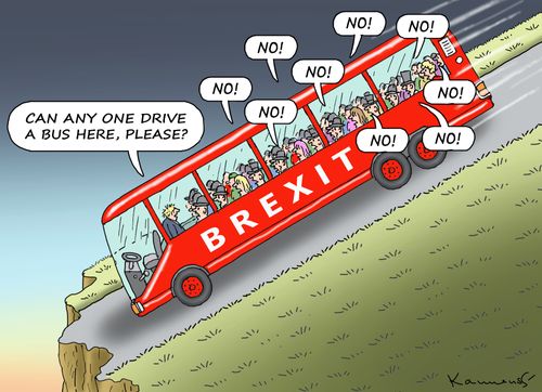 "Can any one drive a bus here, please?"