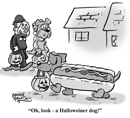 "Oh, look - a Halloweiner dog!"