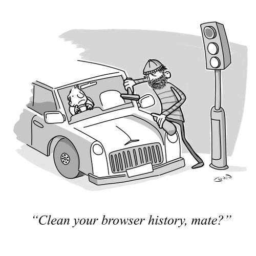 "Clean your browser history, mate?"
