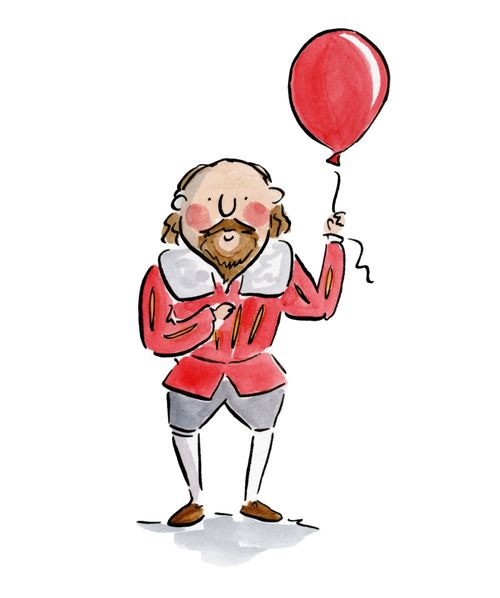 Shakespearean Character with a Balloon
