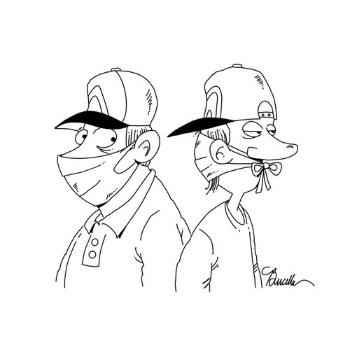Backward hat and mask