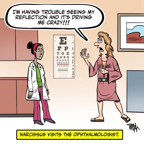 Narcissus visits the ophthalmologist