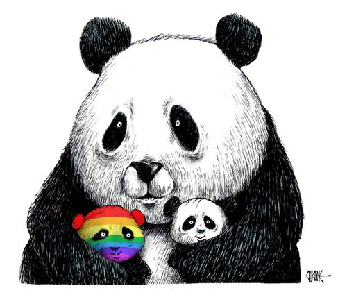 Rainbow Panda Cub