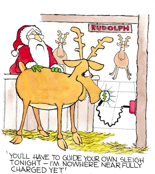 "You'll have to guide your own sleigh tonight - I'm nowhere near fully charged yet."